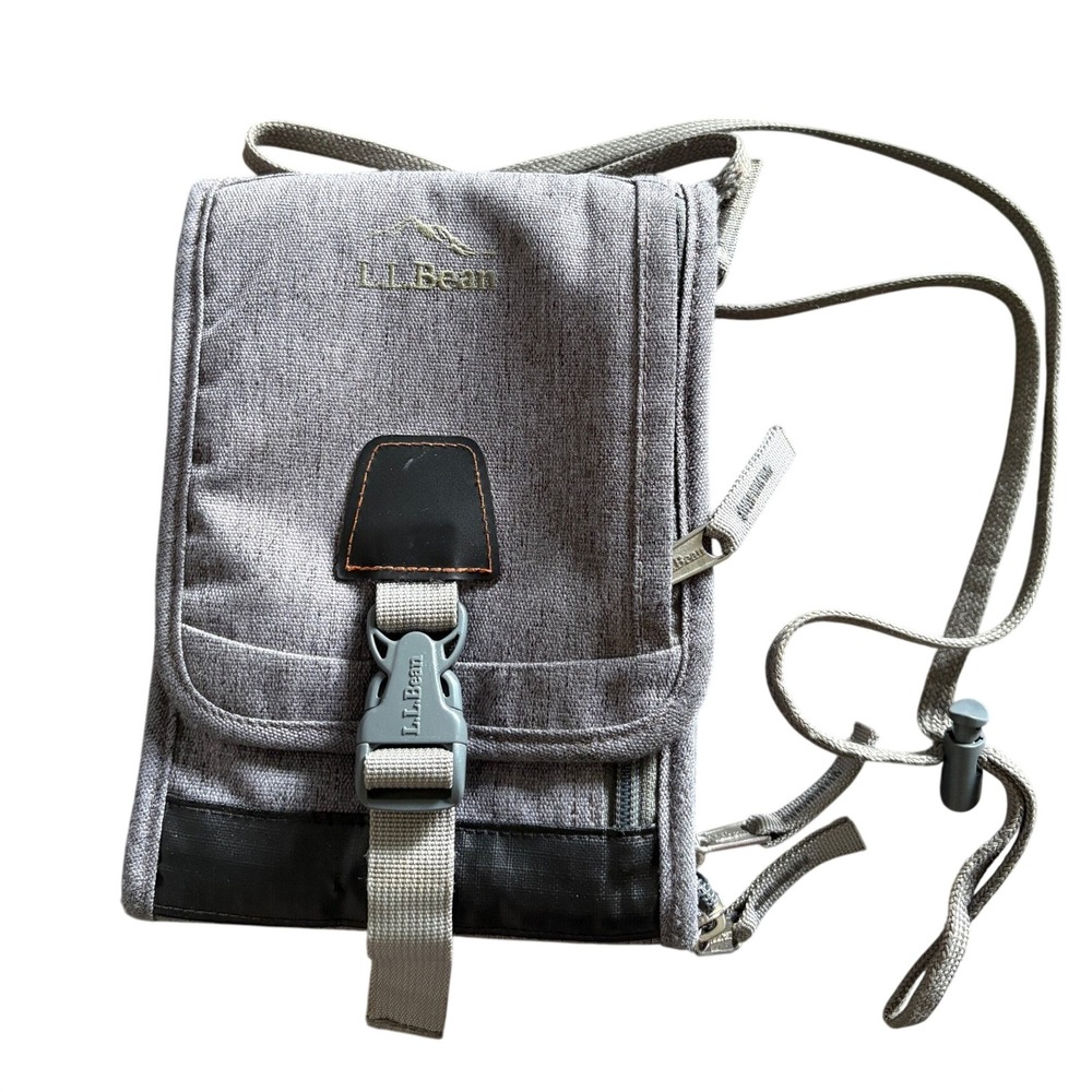 L.L.Bean Travel Organizer Passport‎ Crossbody Bag Gray Adjustable Shoulder Strap